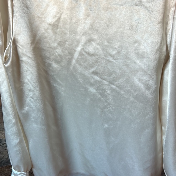 Vintage Norton McNaughton silky blouse with lace collar PTP: 21 1/2 L: 26 inches - Picture 9 of 16